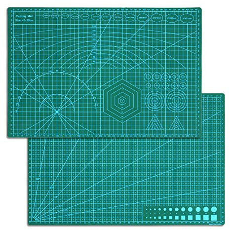 Techson Schneidematte, A3, doppelseitig, selbstheilend, PVC-Schneidebrett, Patchwork-Messwerkzeug für Gravur, Handwerk, Stoff, Nähen, Imperial/Metrisch