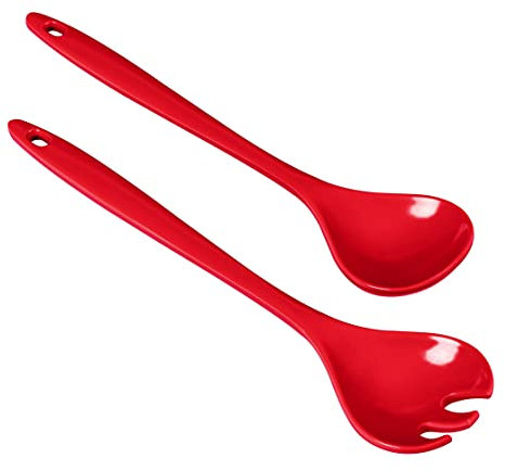 KUHN RIKON 24293 Salatbesteck (Rot/Dunkelrot), Plastic, 28 x 6.5 x 2 cm