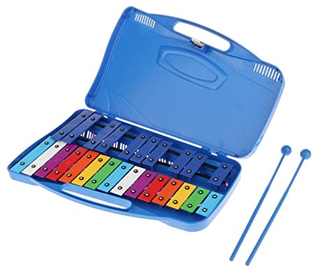 LOVIVER Xilófono de 25 Notas con Estuche para Principiantes Instrumentos de Percusión para Adultos en Edad Preescolar, Azul