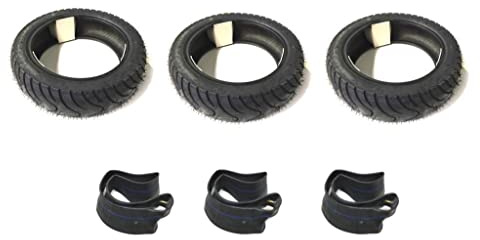 3x Sommerreifen Set 100/90-10 inkl. Schläuche passend für Piaggio Ape 50 TM TL1T-TL6T ZAPC80 – Straßenprofil Reifen in Top Qualität!