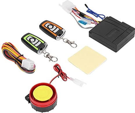 Aramox Système D'Alarme pour Moto, Alarme Antivol pour Moto Deux Couleurs Télécommande Démarrage et Arrêt Plage Véhicule Tout-terrain Kit Universel Bluetooth pour Voiture