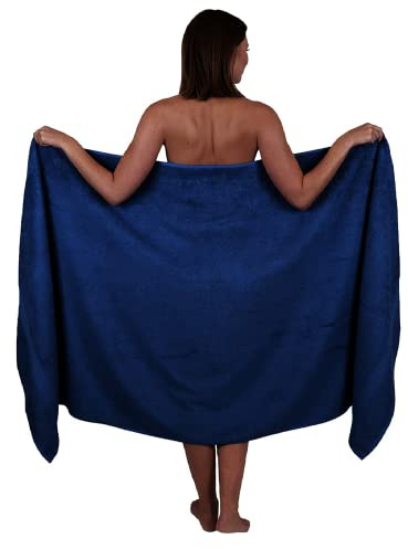 Partihandel handel Dealz extra stort badlakan 100 x 200 cm superjumbo stora badlakan handdukar strand kroppsvep XL badhanddukar 600-GSM (blå)