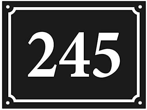 Signalétique.biz France - Plaque Numéro de Maison - Plaque de Rue | Verre acrylique, 200 x 150 mm, Noir, bricolage, protection ou fabrication sur mesure