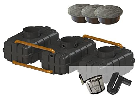 Garten-Zisternen Flachtank Regenwassertank Duo 3400 Liter/Trio 5100 Liter (5100 L Gartenset)