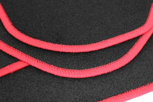 AD Tuning HG17224-ROT Fußmatten Set (4teilig) Schwarz Autoteppiche Matten