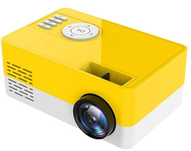 Mini proyector portátil de video-proyector, proyector de teléfono 1080P Full HD, proyector de cine en casa, proyector pequeño compatible con varios periféricos (240P, amarillo)
