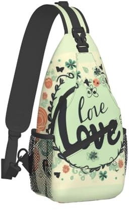 KHiry Cross-Brusttasche, Motiv: Love You Mom, Crossbody, strapazierfähiger Sling-Rucksack, lässige Reisetasche für Unisex, Love and Happiness Graphics, One size