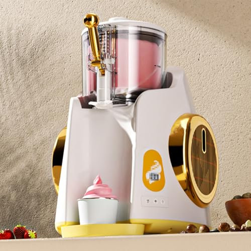 YJFEDCC Mini Máquina De Helados, Máquina De Helados Blandos De Escritorio De Un Solo Sabor, Mini Máquina De Conos Totalmente Automática