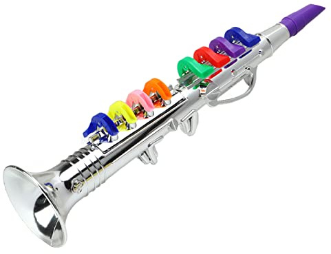 Giocattolo per Clarinetto, Giocattolo per Strumento Musicale a Fiato in Plastica per Sassofono con Chiavi Colorate per la Casa dei Bambini più Piccoli