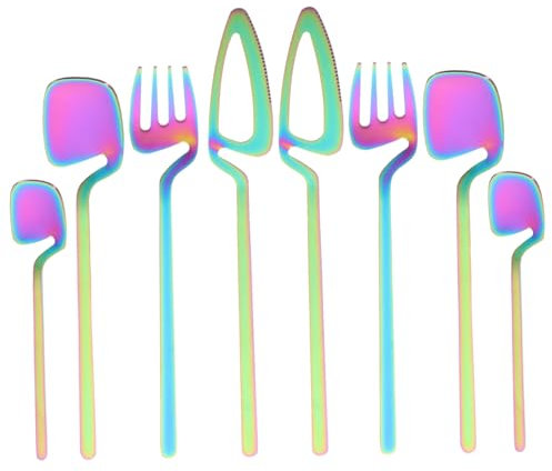 iplusmile 2sätze Edelstahl Besteckset Teilig Mit Löffeln Und Gabeln Langlebiges Und Spülmaschinenfestes Geschirr Für Zuhause Und Gastronomie Praktisches Design Für Einfache Aufbewahrung