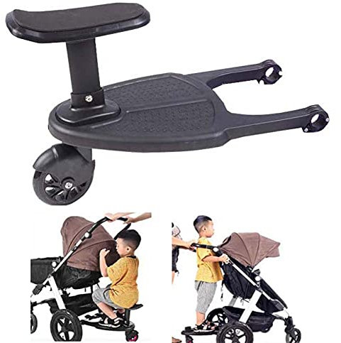 Tabla universal 2 en 1 para cochecito con asiento extraíble, suspensión completa, compatible con varios modelos de cochecito, color negro