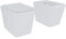 Set Sanitari Filomuro WC e Bidet Quadrati in Ceramica con Copriwater Soft Close e Sgancio Rapido Bianco Lucido Design Moderno (Quadrato)