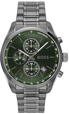 BOSS Reloj Cronógrafo de Cuarzo con Calendario para Hombre Colección Grand Prix 44 con Correa de Acero Inoxidable Gris - 1514228