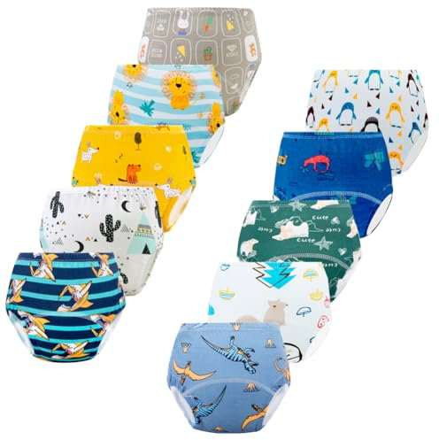 JackLoveBriefs Töpfchen Trainingshose, 10 Stück Baumwolle Töpfchen Trainingshose Kinder 4-5 Jahre(Farbe: Mehrfarbig, Gr.L)