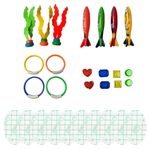 Jouets de Plongée,19pcs Jouet Piscine,Jouets de Plongée Piscine,Jouet de Natation pour Piscine,Jouets Piscine Enfant Jouet sous Eau,Jouets pour Jeux sous-Marins et Entraînement de Plongée