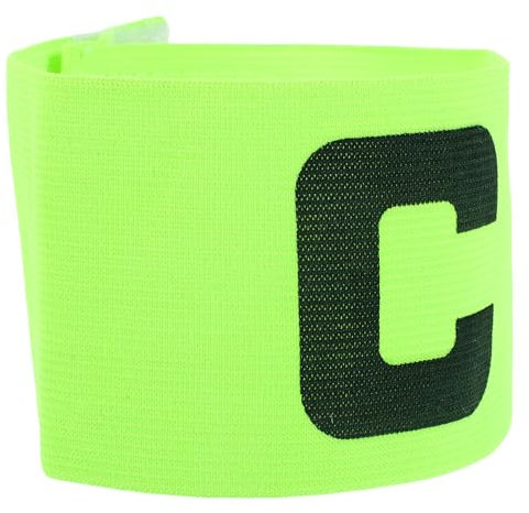 INOOMP Fußball Kapitänsbinde Elastisch Verstellbar Mit Leuchtenden C-Patch Tragbares Sportarmband Für Erwachsene Und Robustes Flexibles Armband Für Mannschaftsleitung Und Wettkampf