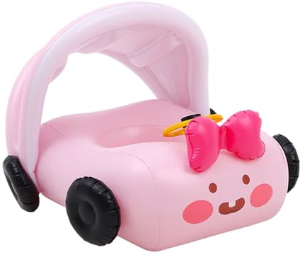 Gommone Auto per Bambini | Galleggiante Per Piscina Con Parasole Per Bambini,Anello Salvagente Ergonomico e Comodo per Relax e in Acqua