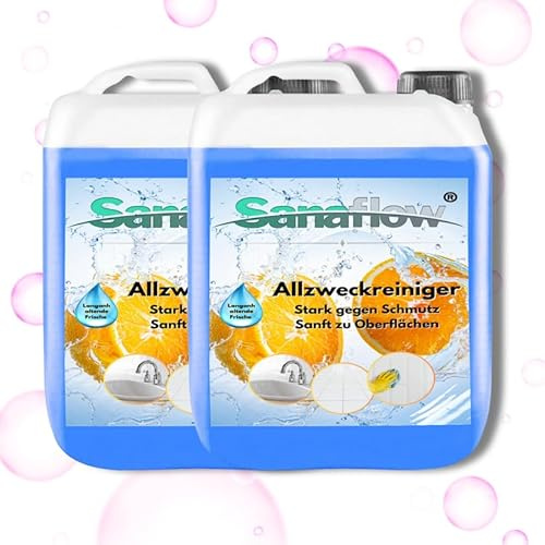 2x5L Ergiebiges & Veganes Allzweckreiniger Konzentrat für Küche, Bad & Co. - Spart Platz & Geld