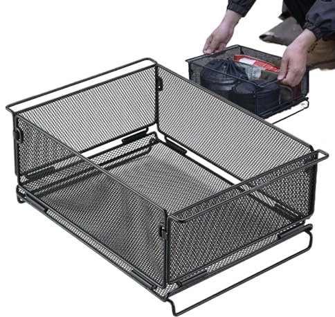 Paniers de Rangement en Fil Métallique,Stockage De Paniers En Fil Métallique Pliables Et Résistants - Fournitures Maison Cuisine Four Congélateur Salle Bain