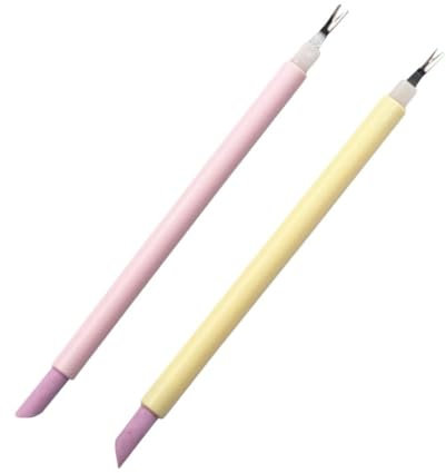 Ipetboom 2 Pezzi Pennino per Rimozione Cuticole e Morta Strumenti per Manicure e Pedicure con Design Antiscivolo e Estremità Doppia per Rimozione Colori Casual Colore Casuale