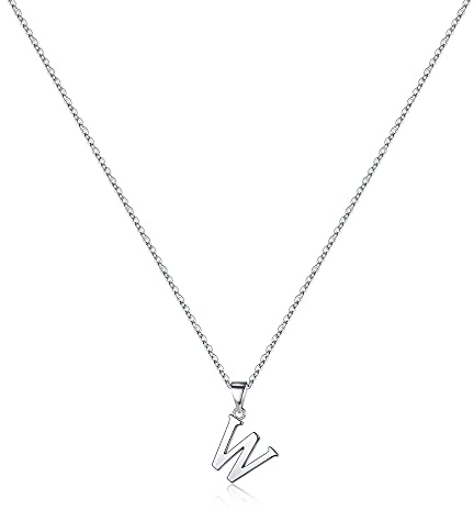 Turandoss Halsband med initialer för kvinnor, 925 sterlingsilver, personligt initialhalsband från A-Z, Sterlingsilver
