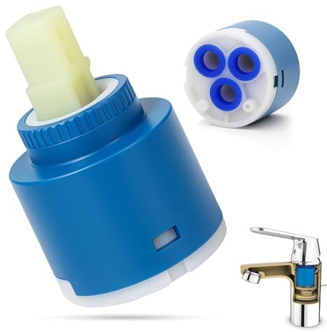 Raheem 2 Stück Wasserhahn Kartusche 35mm Keramik für Blanco 121894 Original Ersatzkartusche mit Keramikscheiben, Wasserdicht & Hitzebeständig, Ersatzteil für Küchenarmatur, Badarmatur, Mischbatterie