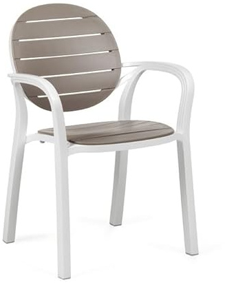 Generico Poltrona Nardi Palma set 2 pezzi arredamento da giardino, per bar e ristorante in polipropilene fiber-glass Made in Italy Confezione da 2 Pezzi TortoraBianco
