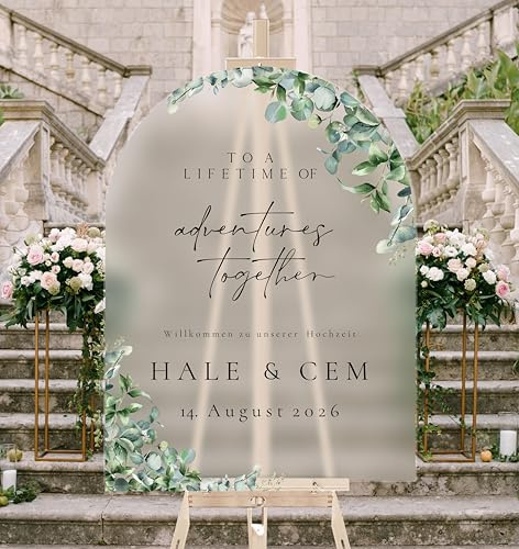 Willkommensschild Acrylglas personalisiert - Made in Germany - Welcome Willkommen Schild für Hochzeit