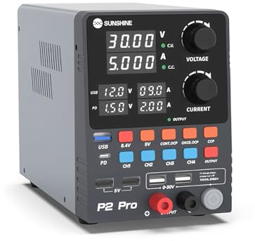 Fuente de alimentación regulada CC inteligente SUNSHINE P2 Pro 330W transformador toroidal Salida 30V/5A Herramientas de reparación