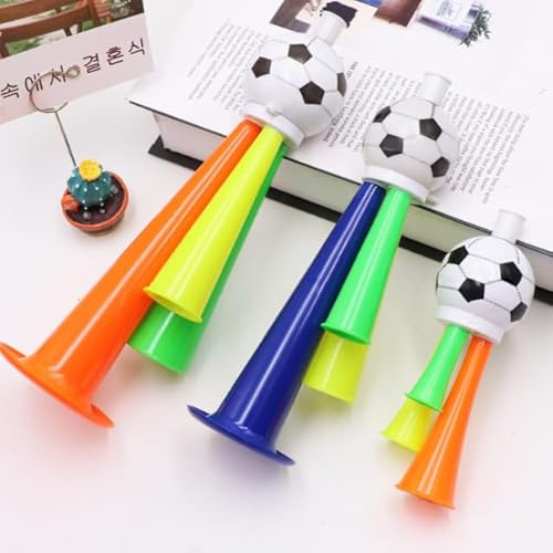 KERHAND 3 Pcs Football Trumpet Set - Loud Vuvuzela Horns for World Cup, Soccer Games & Sports Events, Plastic Cheering Horns in 3 Sizes for Fans, Parties & Celebrations