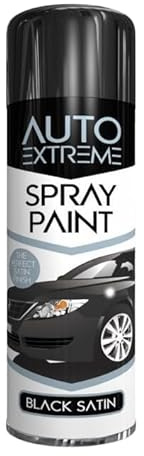 MSQUARE Extreme Black Satin Spray Paint, Fast-Drying, Non Cracking, Easy Application, Petrol-Resistant, Suitable For Wood, Metal, Plastic, Glass Surfaces, 250ML (1 Pcs)