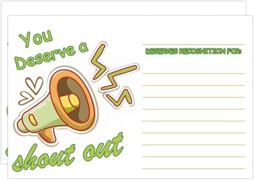 Positive Shout Out Cards 4×6 Inch Encouragement Card Office Staff Appreciation and Recognition Reward Cards for School or Work Bulletin Board(100 Pack)