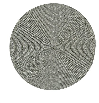 stuco trends textile - Tischset / Platzset rund 2 er Set - grau- 100% Polypropylen - ca 35cm