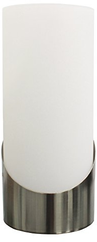 Trango Vidrio LED Lámpara de mesilla TG2017-02 lámpara de mesa Andrea con 1x E14 LED iluminante 3000K blanco cálido alféizar de la ventana, lámpara de mesa, lámpara de noche para dormitorio