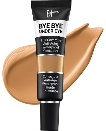 IT Cosmetics Bye Bye Under Eye Concealer, 12 ml, Hochpigmentiert, Hautglättend und feuchtigkeitsspendend, Für ein natürliches Finish, Wasserfest und nicht krümelnd, Farbton Rich Golden 34.5
