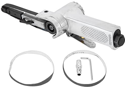 Druckluft Bandschleifer 16000rpm Elektro Bandschleifer Schleifmaschine Pneumatische Polierwerkzeug mit 360 Grad Griff Bandschleifer Druckluft(10 * 330mm)