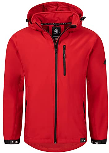 ROCK CREEK Giacca da Uomo Softshell Giacca da Esterno Giacca a Vento Giacca da Transizione Cappuccio Anorak Giacca da Pioggia Giacca Invernale Giacca da Uomo H-168 Rosso 4XL