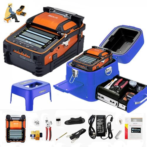 D YEDEMC SM&MM Six Motor Core Alignment Fiber Fusion Splicer Automatic FTTH Fiber Optical Welding Splicing 5S Heating 15S (Ai-9)