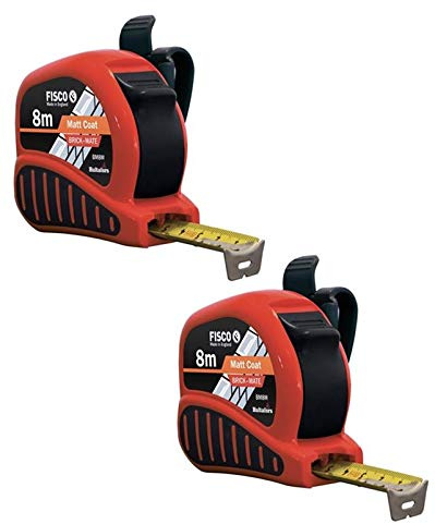 Generic 2 x Fisco 8m Brickmate Tape Measure 25mm Brick Breeze Block Builders FSCBMC08