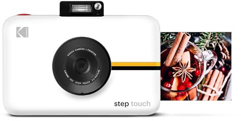 KODAK RODITC20AMZW Step Touch | Fotocamera digitale 13 MP a stampa istantanea, touchscreen LCD da 3,5, video HD 1080p, zoom ottico 10x, tecnologie Bluetooth e ZINK Zero Ink | Bianco