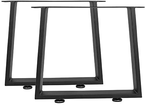 JWS X T Tischbeine Tischkufen Stahl Tischgestell Industriedesign Tischuntergestell Metall, Ausführung:Trapez 430x400mm