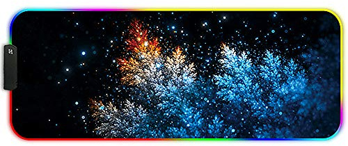 DORRISO RGB Große Gaming Mauspad 800x300x3 mm Schreibtischunterlage XL Mousepad Wasserdicht Anti Rutsch Matte für Computer PC Professionelle Gamer Gaming Mouse Mat Silber