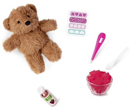 Our Generation - Gute Besserung Set mit Teddy - Zubehör für 46cm Puppen, mit Teddybär und pinkfarbenem Fieberthermometer - ab 3 Jahren - 45339
