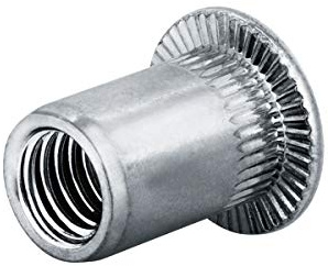 GOEBEL® - 250 x Blindnietmuttern Nietmuttern M3 Aluminium (Ø x L) 4,9 x 10,0 mm Blindmuttern Flachkopf Rundschaft gerändelt Schaftende offen Einziehmutter,Einnietmuttern GO-NUT