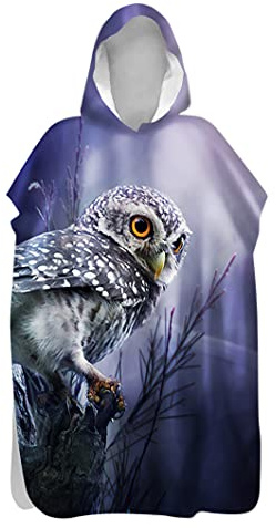 Badeponcho Strand Poncho Strandtücher Handtuch, Treer Poncho mit Kapuze Schnelltrockend 3D Tier Drucken Bademantel Badetuch Duschtücher Für Wassersport