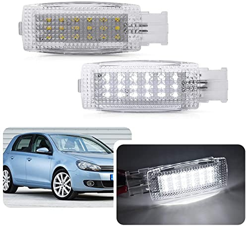 2 Stück LED-Kuppel-Sonnenblende-Vanity-Spiegellicht Lese-Courtesie-Innenlampe für VW Golf MK4 MK5 MK6 MK7 Passat CC B5 B6 B7 Polo Tiguan Touran EOS für Skoda Superb Seat Leon Toledo