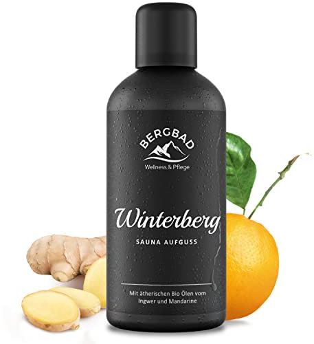 BERGBAD BIO-Saunaaufguss Ingwer & Mandarine 100ml WINTERBERG - Natürlicher Sauna-Aufguss mit ätherischen BIO Ölen
