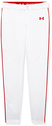 Under Armour Boys Utility Baseball Pant Pipe , (103) White / Red / Red , Medium