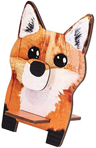 Restokki Brillenhalter Tierform Brillenhalter Schönes Design Natürlicher geruchloser Brillenständer aus Verbundholz(Fuchs)
