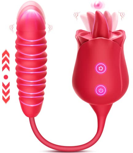 Vibration für frauen Dildo Vibrator Sex Spielzeug für die frau mit 10 Stoßfunktions 3in1 Sexspielzeug mit 10 Zungenlecken Vibratoren Stimulator Erotik Analvibrator Sex Spielzeug für Paare Sextoy